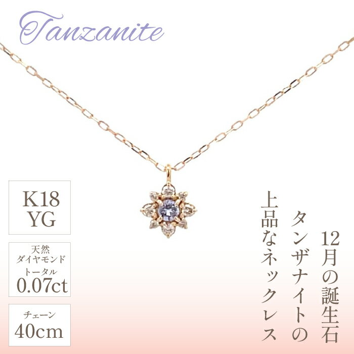【ふるさと納税】 K18バースデーネックレス　タンザナイト　12月　管理番号254992　×1本 ふるさと納税 人気 おすすめ ランキング アクセサリー 宝石 ジュエリー 高級 記念日 プレゼント 山梨県 笛吹市 送料無料 天然石 218-047 サムネイル2