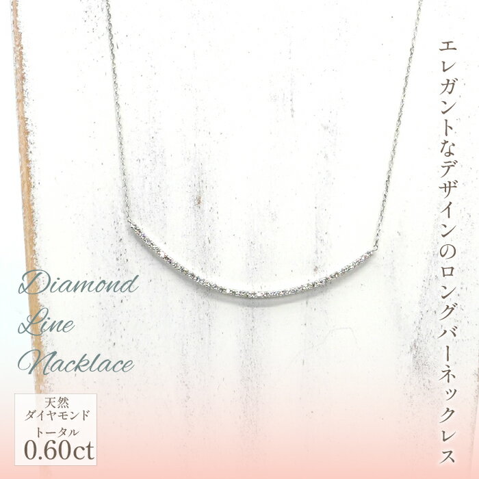【ふるさと納税】プラチナ　ダイヤ　0.6ct　ライン　ネックレス　管理番号208089　×1本 ふるさと納税 人気 おすすめ ランキング アクセサリー 宝石 ジュエリー 高級 記念日 プレゼント 山梨県 笛吹市 送料無料 218-016 サムネイル2