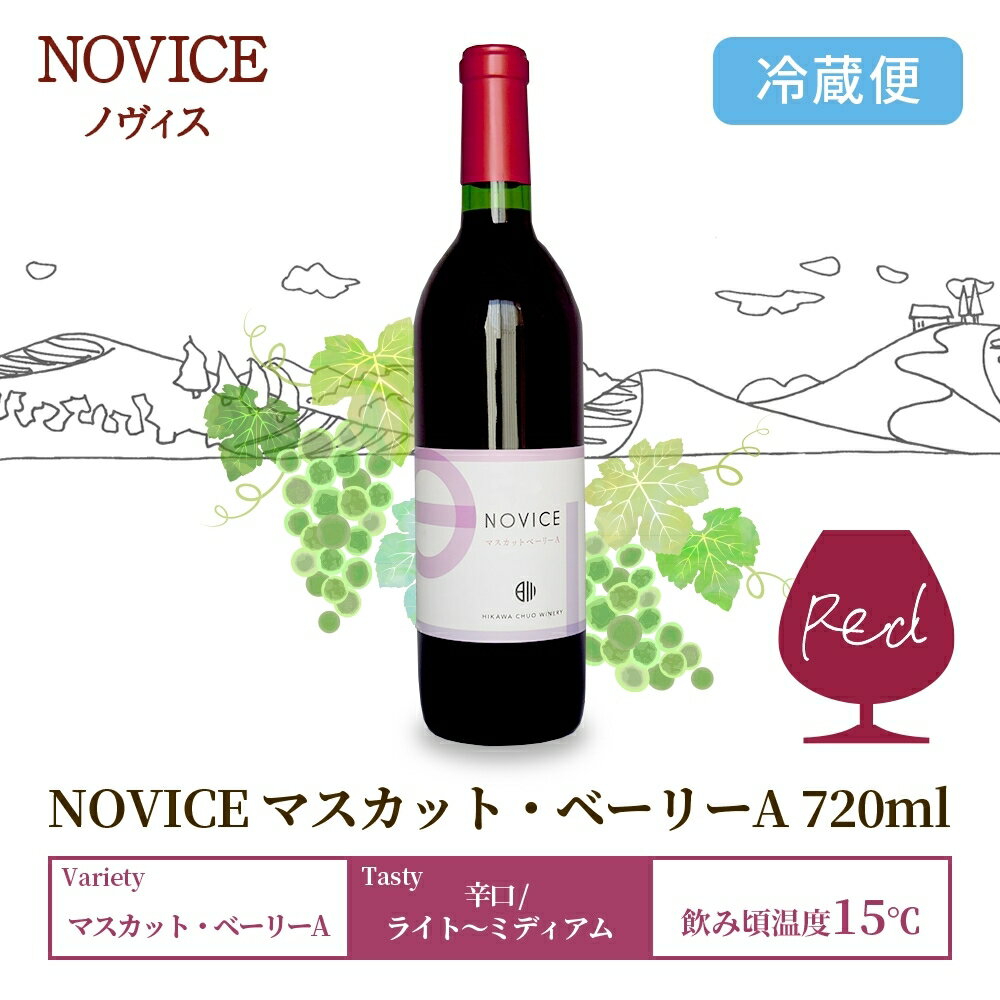 【ふるさと納税】赤ワイン NOVICE マスカット・ベーリーA 720ml×1本 フルボトル 日川中央葡萄酒 山梨県 笛吹市 ふるさと納税 ワイン マスカット・ベーリーA 赤ワイン 酒 果実酒 ギフト 家飲み パーティー のし 名入れ不可 送料無料 山梨県 笛吹市 177-7-13 サムネイル3