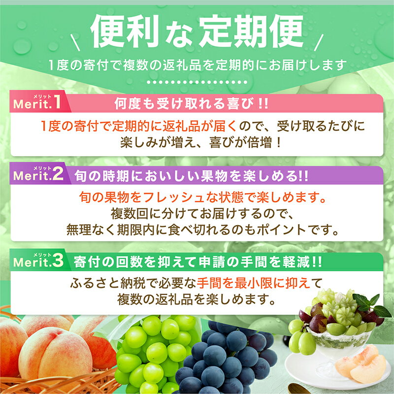 【ふるさと納税】【2026年発送★先行予約】定期便 フルーツ 先行予約 山梨 シャインマスカット 選べる 2回 3回 お試し【回数・内容量が選べる】ふるさと納税 桃 黒葡萄 ランキング 果物 山梨県 笛吹市 人気 冷蔵 定期 もも ぶどう 葡萄 サムネイル3