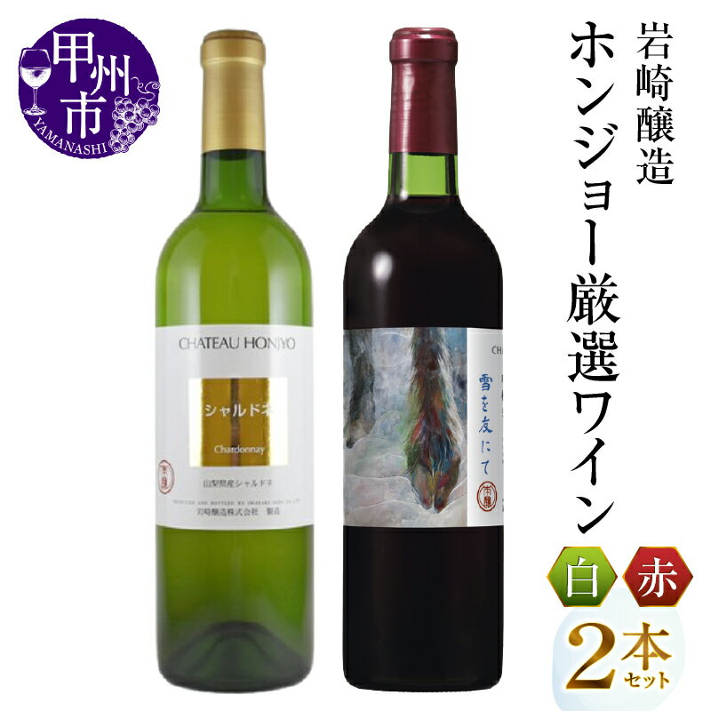ホンジョーワイン 厳選 ワイン 赤ワイン 白ワイン 2本 セット 甲州ワイン2本セット 岩崎醸造 勝沼 ミディアム 辛口 おすすめ 母の日 父の日 記念日 ギフト 山梨県 甲州市 (MG) 【C-681】