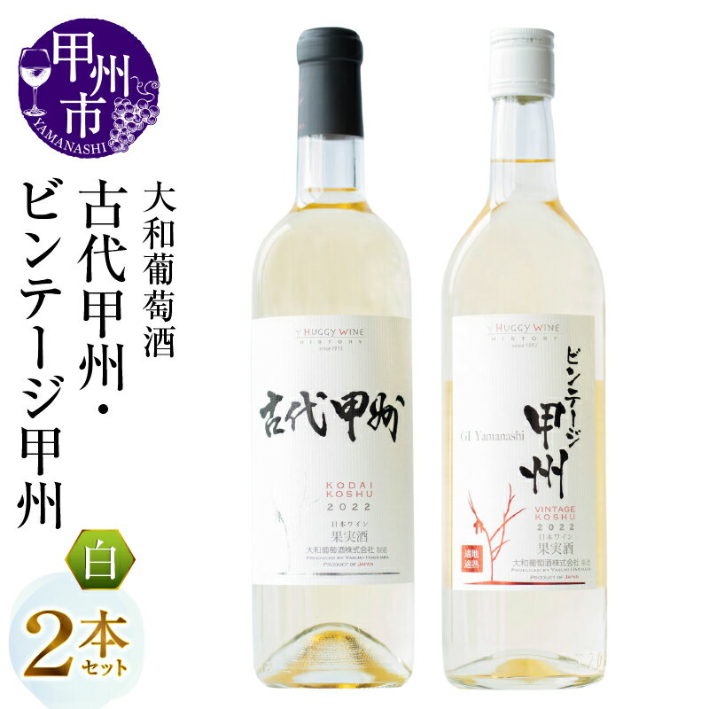 ワイン 白ワイン 720ml 2本 セット 古代甲州 ビンテージ甲州 飲み比べ 大和葡萄酒 辛口 中口 母の日 父の日 記念日 ギフト 山梨 甲州市 （MG） 【B13-650】