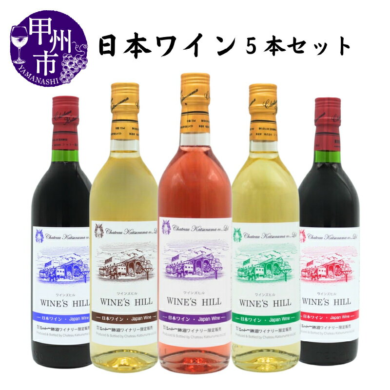 ワイン 赤ワイン 白ワイン ロゼ ワインズヒル 5本 セット テーブルワイン 飲み比べ シャトー勝沼 母の日 父の日 記念日 ギフト 山梨 甲州市 (MG) 【C3-651】