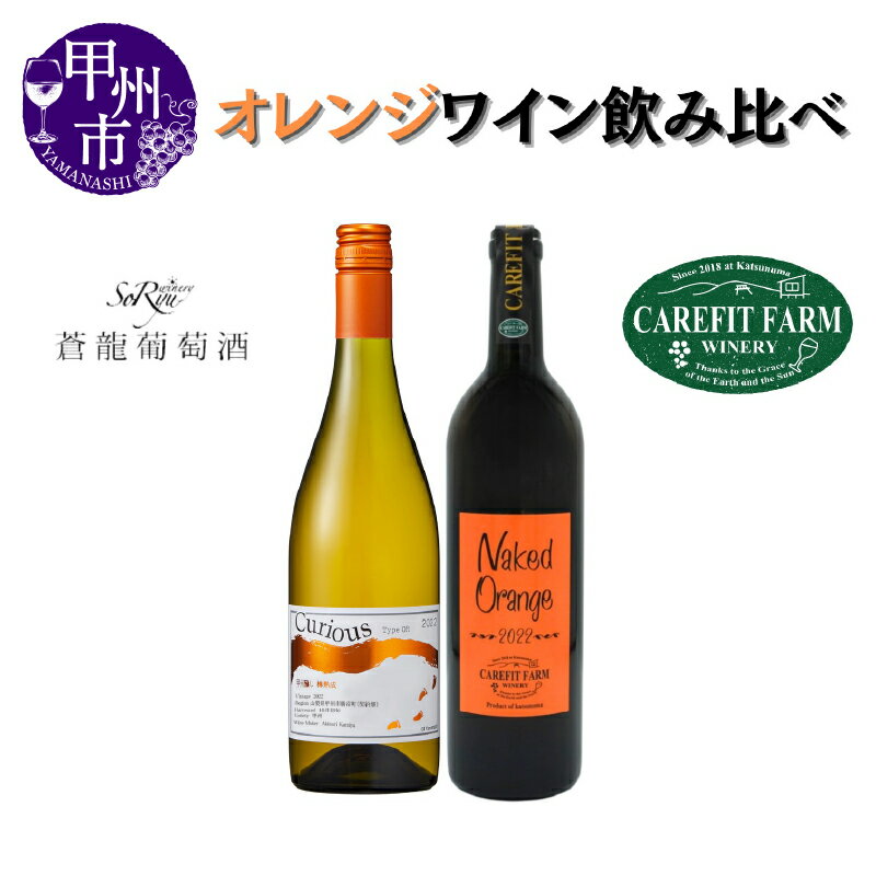 ワイン オレンジワイン 2本 セット 飲み比べ 750ml×2 ケアフィットファームワイナリー 蒼龍葡萄酒 母の日 父の日 記念日 ギフト 山梨 甲州市 （MG） 【B18-654】