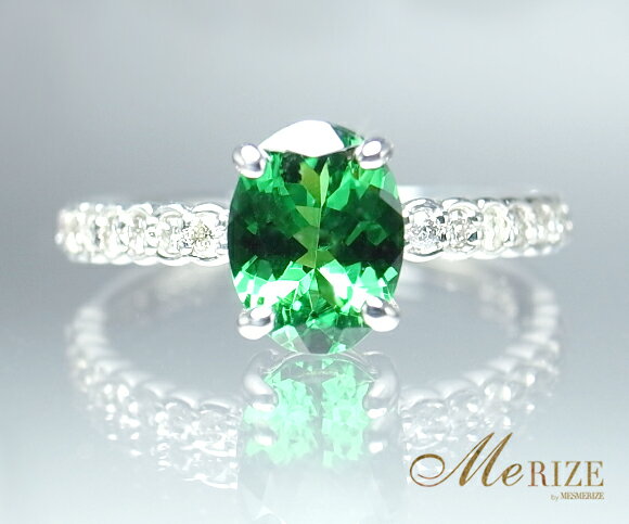 【ふるさと納税】 リング 指輪 ジュエリー レディース ファッション アクセサリー プラチナ 天然 ダイヤモンド グリーン ガーネット 1.0ct pt950 SIクラス 天然石 大粒 1カラット プラチナ950 エンゲージ シンプル 高級 ギフト 品質保証書付 r-90 (KRP) 【P17-1410】 サムネイル2