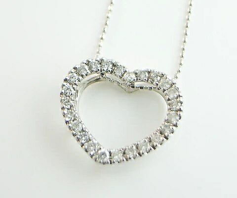 【ふるさと納税】 ネックレス ペンダント ファッション K18 WG 天然 ダイヤ 0.5ct ダイヤモンド ダイヤ レディース 18金 ハート ゴールド "ETERNAL LOVE" ふち取り キュート 上品 シンプル SIクラス 品質保証書付 n-06 (KRP) 【N27-1412】 サムネイル2