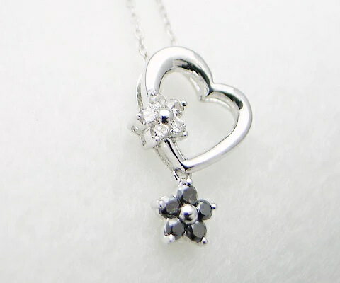 【ふるさと納税】 ネックレス ペンダント ファッション K18 ゴールド 天然 ダイヤ ブラックダイヤ ハート フラワー ブラックダイヤモンド 花 揺れる ブラタイプ 品質保証書付 n-10 (KRP) 【M06-1411】 サムネイル3