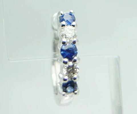 【ふるさと納税】 ピアス ファッション K18 ダイヤモンド 0.08カラット 天然 ダイヤ 0.08ct サファイヤ 0.14ct 12mm フープ 中折れ ペア ゴールド レディース SIクラス 18金 ホワイト WG 4月誕生石 9月誕生石 上質厳選素材 品質保証書付 一生モノ P-03 （KRP） 【G66-1411】 サムネイル2