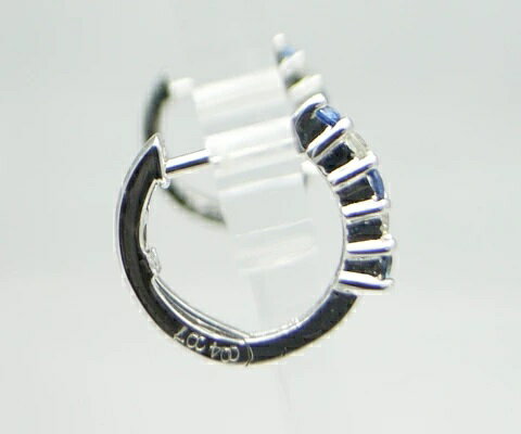【ふるさと納税】 ピアス ファッション K18 ダイヤモンド 0.08カラット 天然 ダイヤ 0.08ct サファイヤ 0.14ct 12mm フープ 中折れ ペア ゴールド レディース SIクラス 18金 ホワイト WG 4月誕生石 9月誕生石 上質厳選素材 品質保証書付 一生モノ P-03 （KRP） 【G66-1411】 サムネイル3