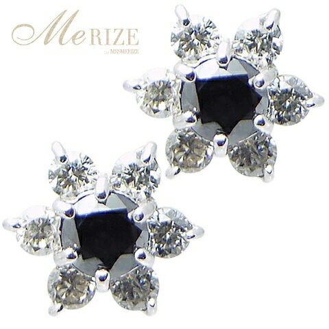 【ふるさと納税】 フラワー ピアス ファッション K18 天然 ダイヤ ブラックダイヤ 0.36ct ゴールド ペア スタッド レディース SIクラス ダイヤモンド 0.36カラット 18金 ホワイト WG 花 4月誕生石 上質厳選素材 品質保証書付 ダブルロックキャッチ P-13 （KRP） 【G66-1414】 サムネイル2