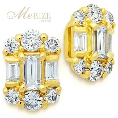 【ふるさと納税】 ピアス ファッション K18 天然 ダイヤ 0.4ct パヴェ ゴールド ペア スタッド レディース SIクラス バケットカット ダイヤモンド 0.4カラット 18金 イエロー ホワイト ピンク YG WG PG 4月誕生石 品質保証書付 ダブルロックキャッチ P-135 (KRP) 【M3-1411】 サムネイル2