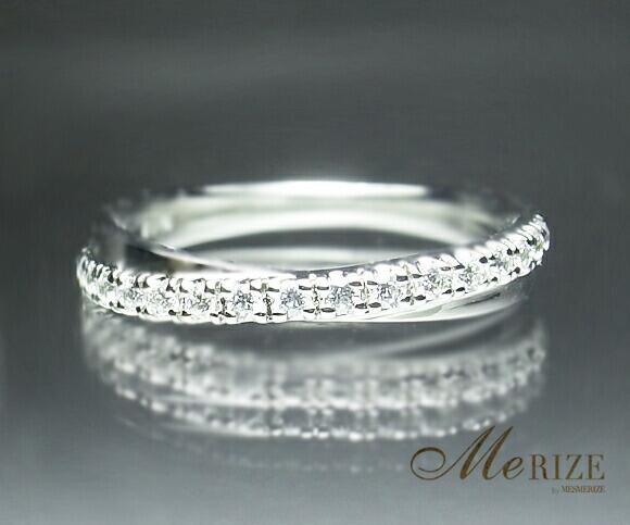 【ふるさと納税】 リング 指輪 ジュエリー レディース ファッション アクセサリー pt950 天然 ダイヤ 0.17ct クロス ハーフ エタニティ SIクラス ダイヤモンド 17石 0.17カラット プラチナ950 4月誕生石 品質保証書付 "Lucienneリュシエンヌ" r-115 (KRP) 【G95-1412】 サムネイル2