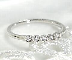 【ふるさと納税】 リング 指輪 ジュエリー レディース ファッション アクセサリー ゴールド 天然 ダイヤモンド 0.05カラット K18 WG ピンキー 天然石 SIクラス 18金 ホワイト 一粒 5周年 記念日 4月誕生石 プレゼント ラッピング 品質保証書付 r-123 (KRP) 【G31-1410】 サムネイル2