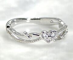 【ふるさと納税】 リング 指輪 ジュエリー レディース ファッション アクセサリー 天然 ダイヤモンド ゴールド K18 WG ピンキー 天然石 SIクラス 18金 ホワイト 小指 アンティーク調 ハート 4月誕生石 プレゼント ラッピング ギフト 品質保証書付 r-124 (KRP) 【G27-1410】 サムネイル2