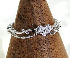 【ふるさと納税】 リング 指輪 ジュエリー レディース ファッション アクセサリー 天然 ダイヤモンド ゴールド K18 WG ピンキー 天然石 SIクラス 18金 ホワイト 小指 アンティーク調 ハート 4月誕生石 プレゼント ラッピング ギフト 品質保証書付 r-124 (KRP) 【G27-1410】 サムネイル3