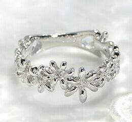 【ふるさと納税】 リング 指輪 ジュエリー レディース ファッション アクセサリー ゴールド K18 WG 地金 ピンキー ホワイト 18金 小指 シンプル 重ね付け 花 フラワー 植物 フェミニン 記念日 プレゼント ラッピング ギフト 品質保証書付 r-127 (KRP) 【G67-1410】 サムネイル2