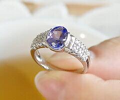 【ふるさと納税】 リング 指輪 ジュエリー レディース ファッション アクセサリー pt950 プラチナ 天然 ダイヤモンド SIクラス ダイヤ 1カラット タンザナイト 1.0ct オーバルカット 天然石 エンゲージ 婚約 ブライダル 誕生石 品質保証書付 r-129 (KRP) 【N6-1411】 サムネイル2