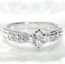 【ふるさと納税】 指輪 ジュエリー リング ファッション pt950 天然 ダイヤ 0.50ct プラチナ フラワー フチあり レディース テン SIクラス ダイヤモンド 10石 0.5カラット スイート プラチナ950 10周年 記念 花 プレゼント ブライダル 品質保証書付 r-137 (KRP) 【O48-1411】 サムネイル2