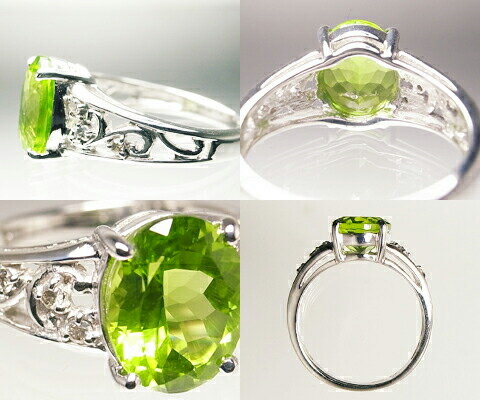 【ふるさと納税】 リング 指輪 ジュエリー レディース ファッション アクセサリー ゴールド ダイヤモンド ペリドット 0.06ct 2.5ct K18 天然石 SIクラス 2.5カラット 大粒 18金 ホワイト グリーンブライダル 4月 誕生石 ラッピング 品質保証書付 r-140 (KRP) 【M57-1410】 サムネイル3