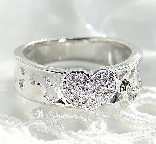 【ふるさと納税】 指輪 ジュエリー リング ファッション pt950 天然 ダイヤ 0.12ct プラチナ ハート パヴェ レディース SIクラス ダイヤモンド 天然石 0.12カラット プラチナ950 記念日 ブライダル プレゼント 4月誕生石 品質保証書付 r-150 (KRP) 【N19-1410】 サムネイル2