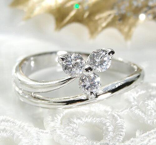 【ふるさと納税】 指輪 ジュエリー リング ファッション pt950 天然 ダイヤ 0.35ct プラチナ フラワー レディース SIクラス ダイヤモンド 3粒 0.35カラット 天然石 プラチナ950 記念日 ブライダル プレゼント シンプル 花 品質保証書付 r-159 (KRP) 【N45-1410】 サムネイル3