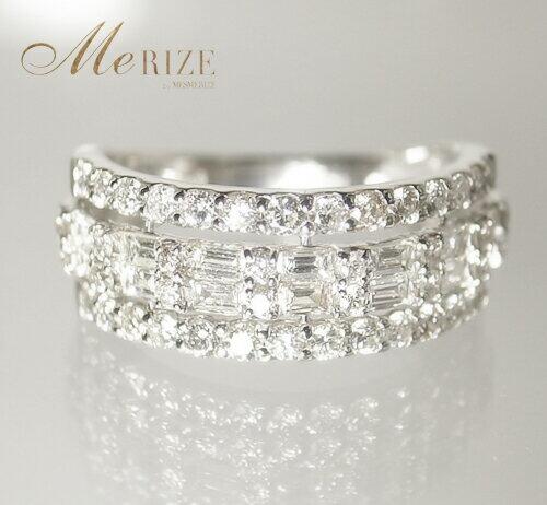 【ふるさと納税】 リング 指輪 ジュエリー レディース pt950 プラチナ 天然 ダイヤ 1.0ct up SIクラス ダイヤモンド バケット パヴェ 贅沢 1カラット 天然石 プラチナ950 エンゲージ 婚約 ゴージャス ブライダル "Emma エマ" 品質保証書付 r-162 (KRP) 【P94-1410】 サムネイル2