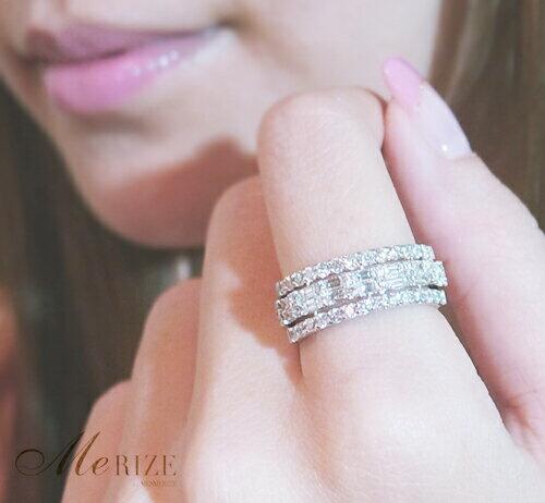 【ふるさと納税】 リング 指輪 ジュエリー レディース pt950 プラチナ 天然 ダイヤ 1.0ct up SIクラス ダイヤモンド バケット パヴェ 贅沢 1カラット 天然石 プラチナ950 エンゲージ 婚約 ゴージャス ブライダル "Emma エマ" 品質保証書付 r-162 (KRP) 【P94-1410】 サムネイル3