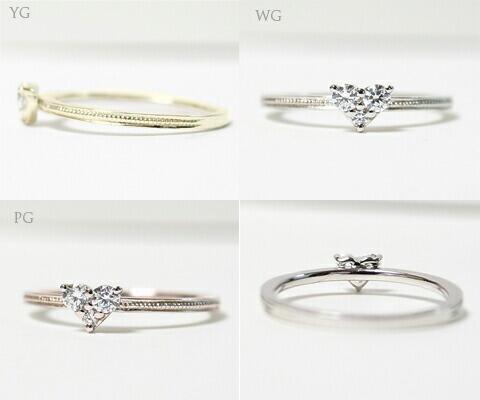 【ふるさと納税】 リング 指輪 ジュエリー レディース ファッション アクセサリー ゴールド 天然 ダイヤモンド 0.12ct 選べる 地金 K10 YG WG PG 天然石 SIクラス 0.12カラット 10金 3石 ホワイト イエロー ピンク ハート ラッピング 品質保証書付 r-18 (KRP) 【G12-1410】 サムネイル2