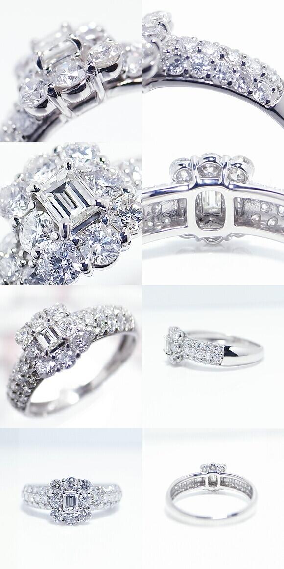 【ふるさと納税】 リング 指輪 ジュエリー レディース プラチナ PT950 ファッション アクセサリー 天然 ダイヤモンド 1ct SIクラス ホワイト パヴェ エンゲージ ストレート ハイエンド 婚約 ブライダル 贅沢 4月 誕生石 品質保証書付 プレゼント r-72（KRP) 【P8-1410】 サムネイル2