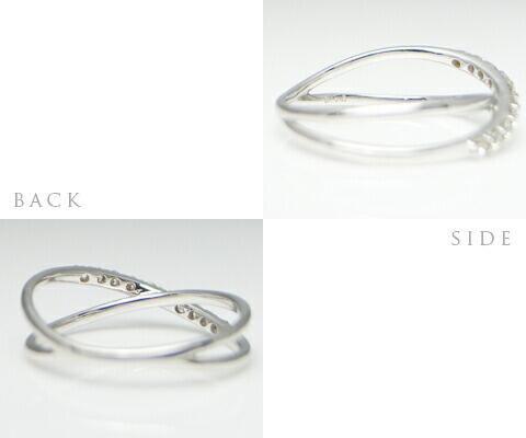【ふるさと納税】 リング 指輪 ジュエリー レディース ファッション アクセサリー K18 ホワイト ゴールド 天然 ダイヤ 0.20ct SIクラス ダイヤモンド 10石 0.2カラット クロス テン スイート 18金 WG 10周年 プレゼント ブライダル 品質保証書付 r-04 (KRP) 【G76-1411】 サムネイル3