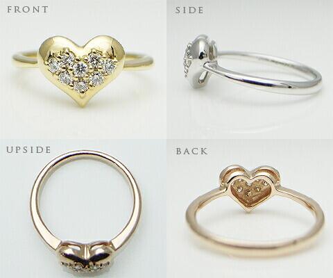 【ふるさと納税】 リング 指輪 ジュエリー レディース ファッション アクセサリー ゴールド 天然 ダイヤモンド 0.15ct K18 YG WG PG パヴェ 天然石 SIクラス 0.15カラット 18金 8石 ホワイト イエロー ピンク ハート ギフト ラッピング 品質保証書付 r-11 (KRP) 【M13-1410】 サムネイル3