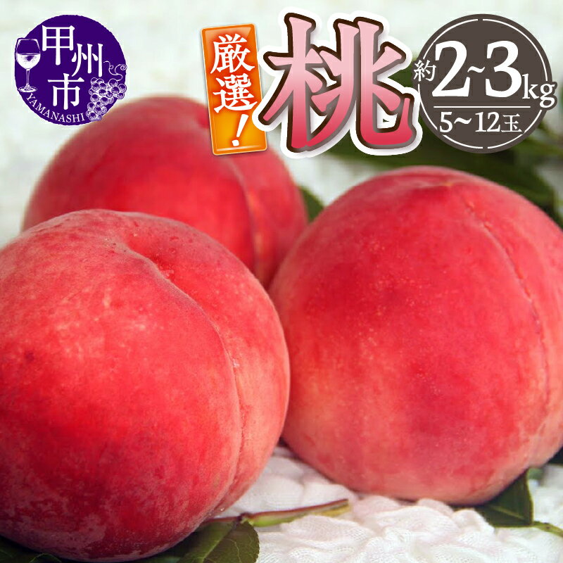桃 2026年 先行予約 7月 8月 発送 約2kg 約3kg 選べる内容量 5～12玉 果物 フルーツ もも 厳選 甲州市産 産地直送 冷蔵 クール 期間限定 数量限定 果実 ギフト 贈答 家庭用 山梨 （THR）