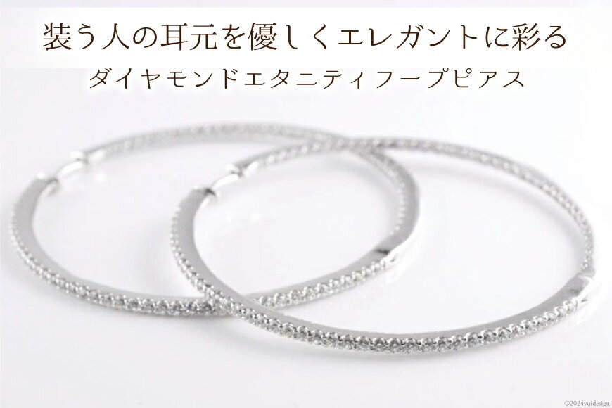 【ふるさと納税】ダイヤモンド フープピアス 1ペア 1セット [シエロ 山梨県 中央市 21470920] プラチナ ピアス プラチナ900 中折れ pt pt900 エタニティ サークル No.75000we-p サムネイル2