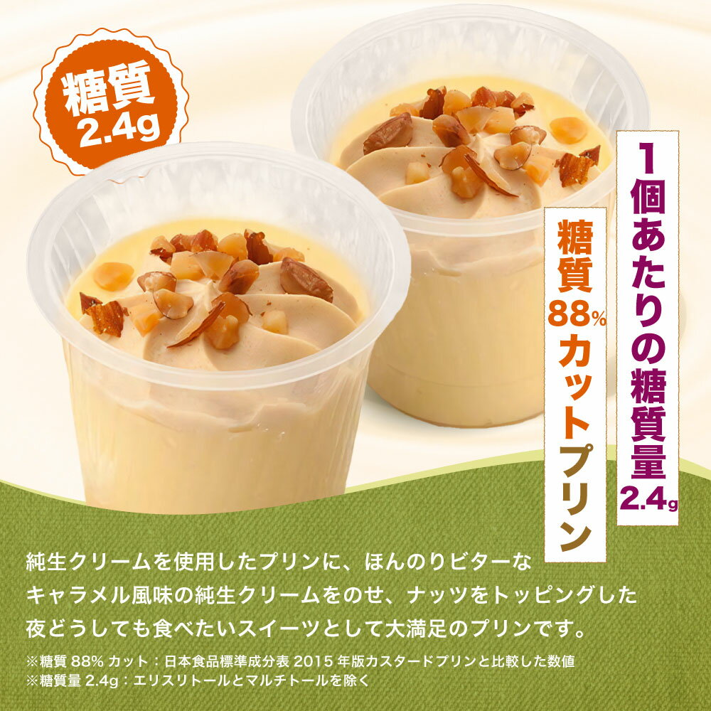 【ふるさと納税】＜選べる内容量＞【シャトレーゼ】糖質88%カット！！ プリン キャラメルナッツクリーム 6個 / 計12個（6個×2セット） 純生クリーム スイーツ デザート お菓子 ダイエット 冷凍 山梨県 中央市 送料無料 - 画像3