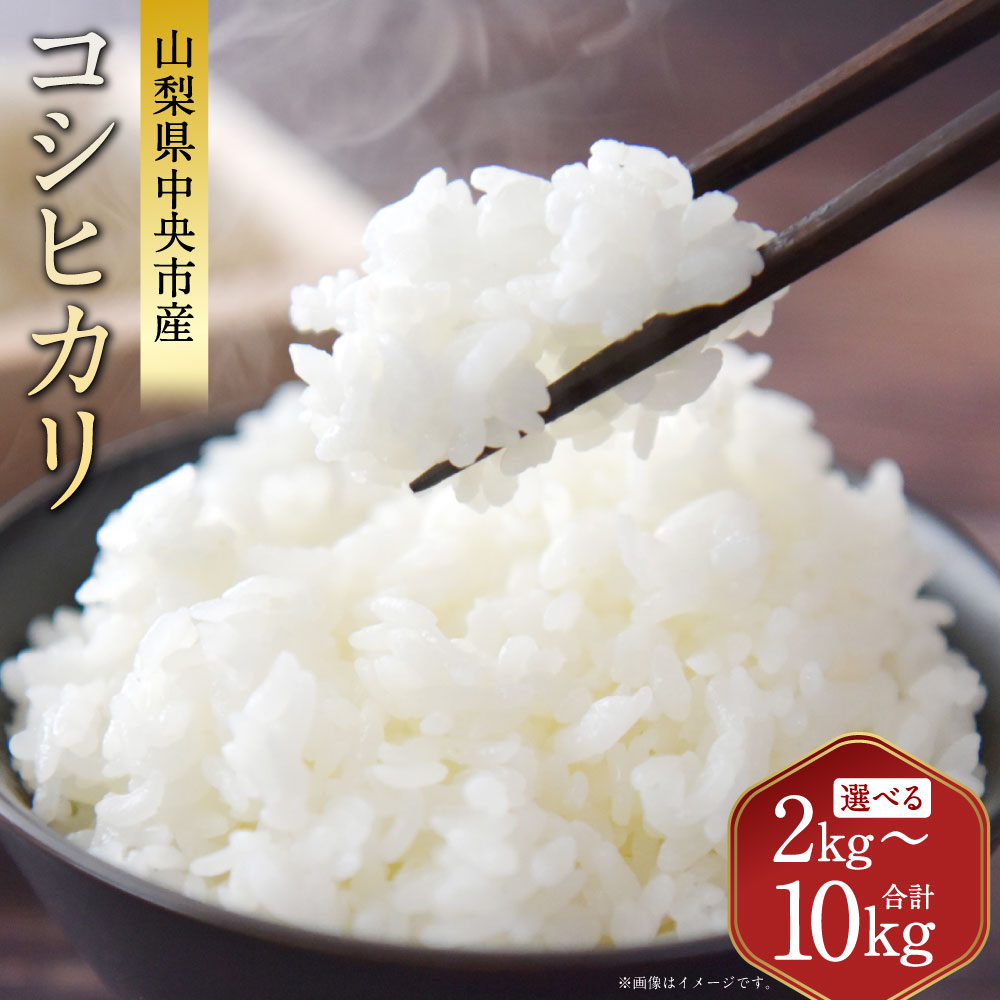 ＜選べる内容量＞【令和7年産】中央市産 コシヒカリ 2kg / 5kg / 10kg 白米 お米 こめ コメ 精米 単一原料米 ごはん ご飯 つや 香り お弁当 塩むすび おにぎり 山梨県産 国産 山梨県 中央市 送料無料