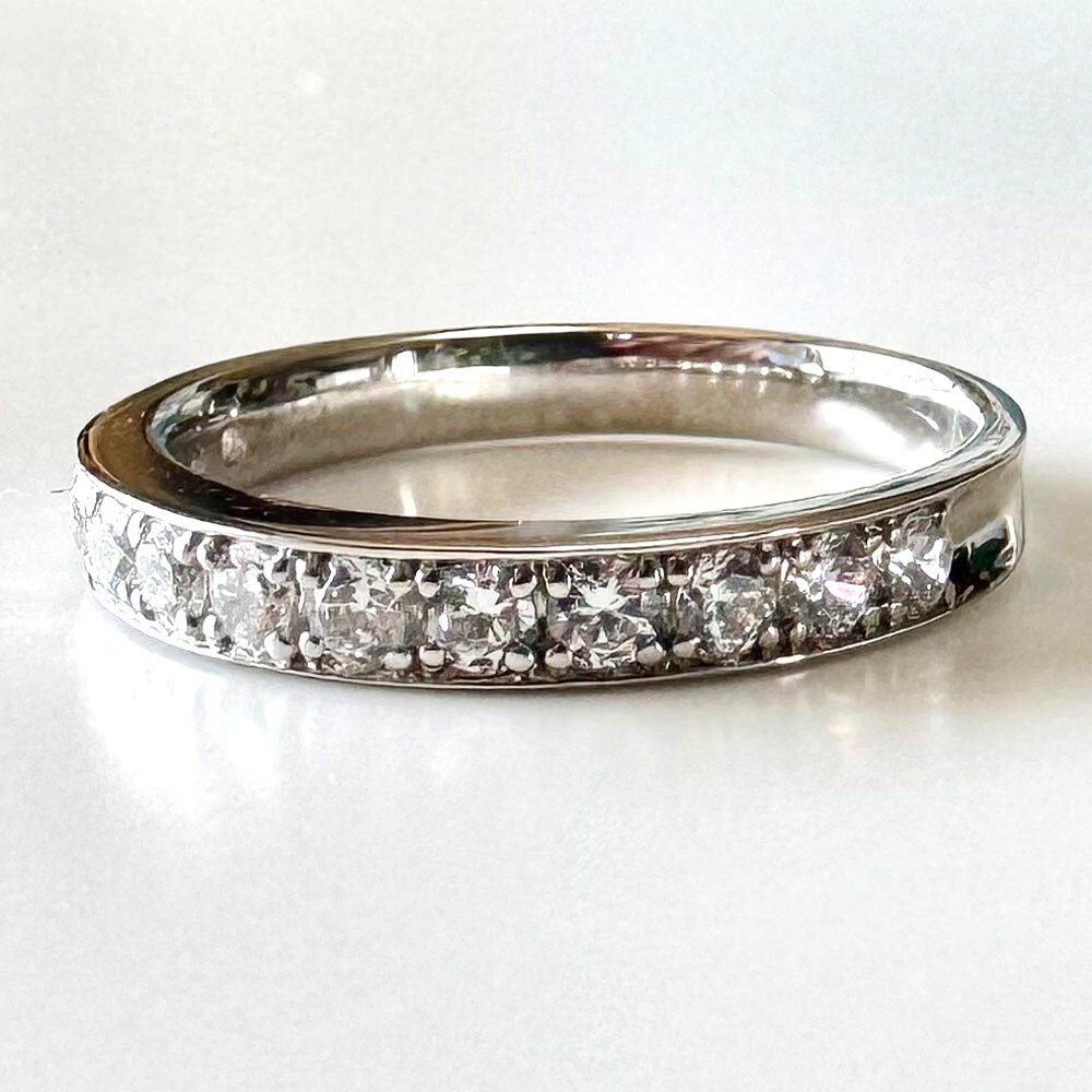 【AK-5718/0010】プラチナダイヤモンドリング ハーフエタニティーリング 0.50カラット 1本 Pt900 0.50ct 約4.2g ジュエリーケース付き ダイヤモンド ダイアモンド 指輪 ジュエリー アクセサリー ファッション カジュアル フォーマル 山梨県 中央市 送料無料