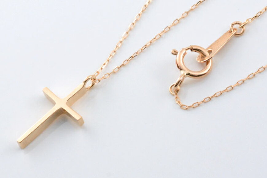 【ふるさと納税】k18 クロスネックレス 18金 ピンクゴールド no.357700pg [シエロ 山梨県 中央市 21470992] クロス クロスペンダント ジュエリー アクセ アクセサリー 18金 K18 ペンダント ゴールド サムネイル2