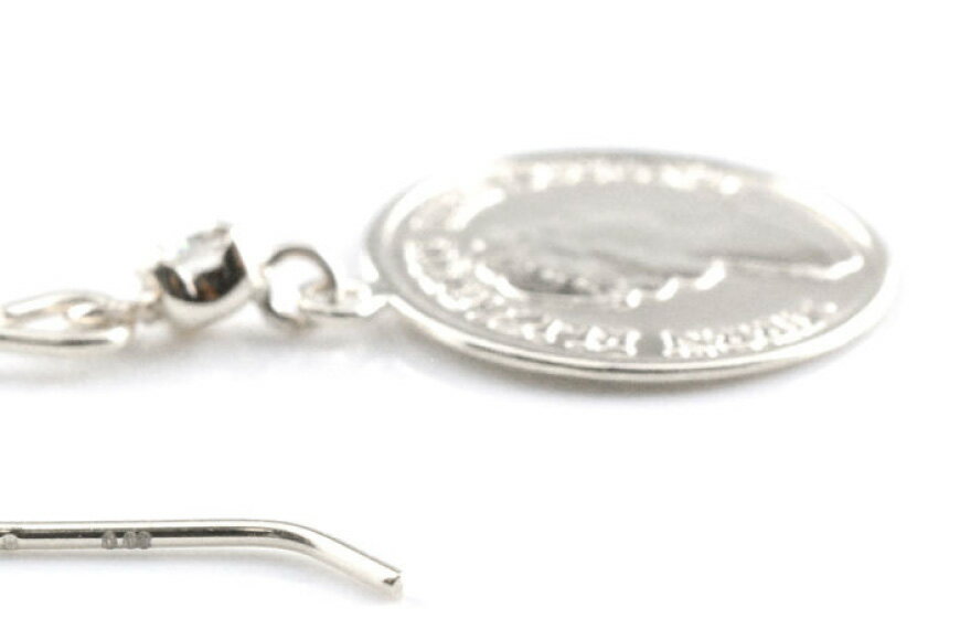 【ふるさと納税】フックピアス コインモチーフ コイン型 pt900 ダイヤモンド エリザベス 薄型 no.714472430p [シエロ 山梨県 中央市 21471003] ジュエリー アクセ アクセサリー ダイヤ サムネイル3