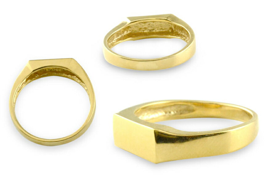 【ふるさと納税】18金 リング k18 印台 指輪 7号-20号 印台 長方形　男女兼用　no.77340 [シエロ 山梨県 中央市 21471006] ジュエリー アクセ アクセサリー K18 18K ゴールド サムネイル2