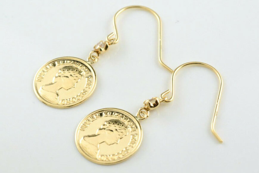 【ふるさと納税】コイン型 フックピアス k18 ダイヤモンド エリザベス 薄型 no.714472430 140000円 14万円 [シエロ 山梨県 中央市 21471015] ピアス ジュエリー アクセ アクセサリー K18 ゴールド サムネイル2