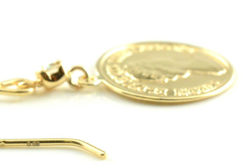 【ふるさと納税】コイン型 フックピアス k18 ダイヤモンド エリザベス 薄型 no.714472430 140000円 14万円 [シエロ 山梨県 中央市 21471015] ピアス ジュエリー アクセ アクセサリー K18 ゴールド サムネイル3