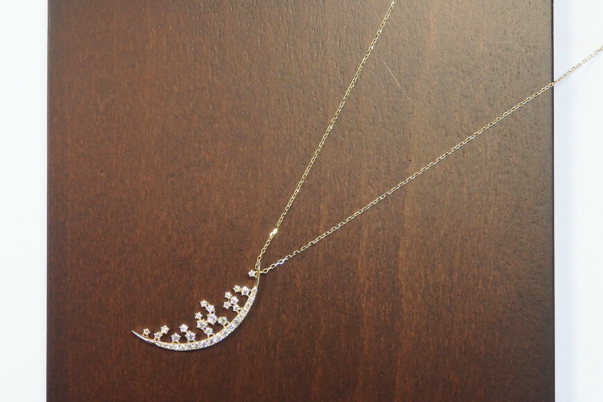 【ふるさと納税】K18イエローゴールドダイヤモンドネックレス(三日月モチーフ) [山梨県 中央市 21470825] アクセサリー アクセ ネックレス レディース ジュエリー ダイヤモンド サムネイル2