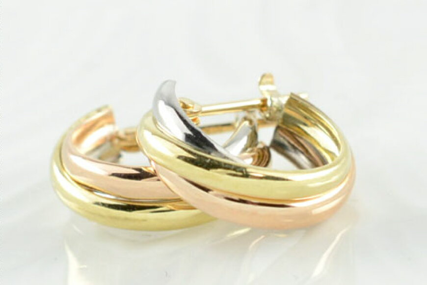 【ふるさと納税】ピアス スリーカラー K18 K18PG PT900 トリニティ フープピアス 100000円 10万円 [シエロ 山梨県 中央市 21470766] アクセサリー ジュエリー アクセ ゴールド ピンクゴールド プラチナ レディース サムネイル2