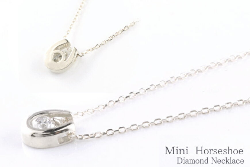 【ふるさと納税】ネックレス プラチナ900 馬蹄モチーフ ペンダント ダイヤ 0.1ct 全長40cm ジュエリーケース付 [シエロ 山梨県 中央市 21470785] アクセサリージュエリー アクセ ダイヤモンド サムネイル2