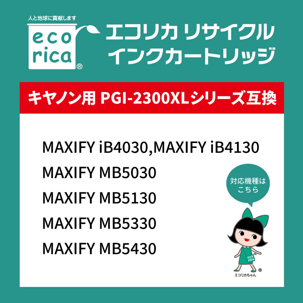 【ふるさと納税】エコリカ【キヤノン用】 PGI-2300XLY互換リサイクルインク イエロー（型番：ECI-C2300XLY） canon リサイクル インク 互換インク カートリッジ インクカートリッジ カラー オフィス用品 プリンター インク 山梨県 富士川町 サムネイル2