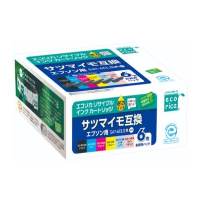 エコリカ【エプソン用】 SAT-6CL互換リサイクルインク 6色パック（型番：ECI-ESAT-6P） epson リサイクル インク 互換インク カートリッジ インクカートリッジ カラー オフィス用品 プリンター インク 山梨県 富士川町