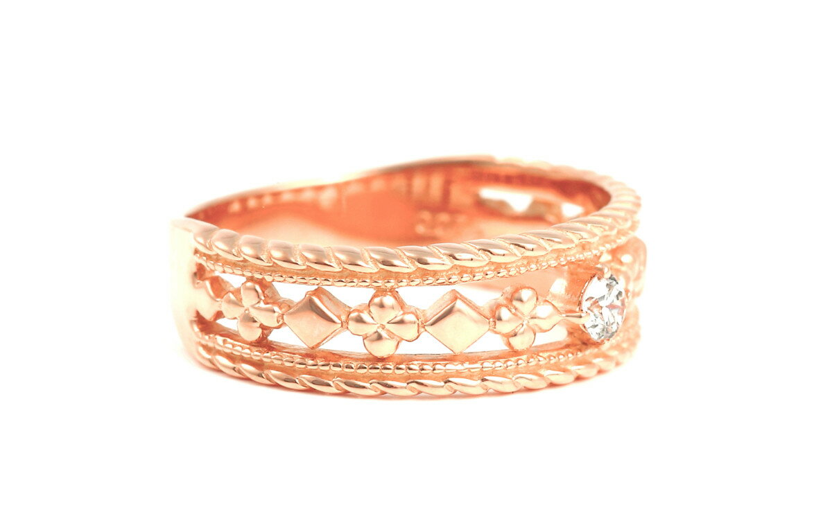 【ふるさと納税】セブン クラブ ダイヤリング　0.07CT　R3987DI-R　ピンクゴールド【サイズ：7号～18号（0.5号刻み対応可）】　ダイヤモンド 指輪 リング ギフト プレゼント 贈り物 K18 PG サムネイル3