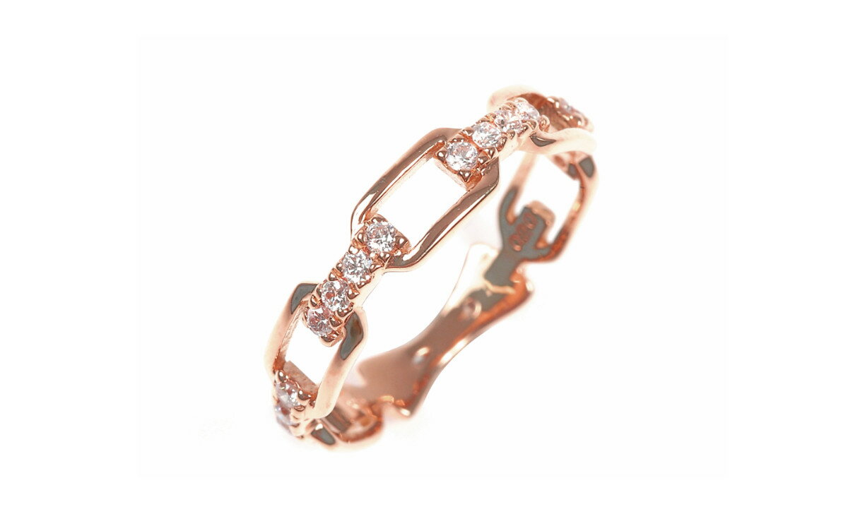 【ふるさと納税】0.20CT　ダイヤチェーンデザインリング　R3990DI-R　ピンクゴールド【サイズ：8号～18号（0.5号刻み対応可）】 PG ダイヤ ダイヤモンド リング 指輪 ジュエリー 宝石 贈り物 ギフト プレゼント サムネイル3