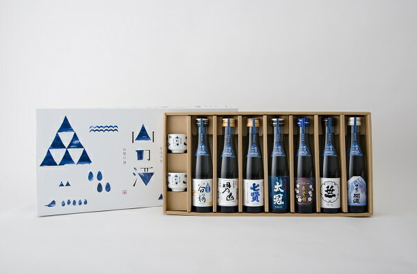 山の酒 純米酒 飲み比べセット（7本＋お猪口2個）　春鶯囀 萬屋醸造店 谷櫻 谷櫻酒造 甲斐男山 八巻酒造店 七賢 山梨銘醸 太冠 太冠酒造 笹一 笹一酒造 甲斐の開運 井出醸造店 日本酒 お酒 地酒 銘酒 清酒 山梨 やまなし 富士川町
