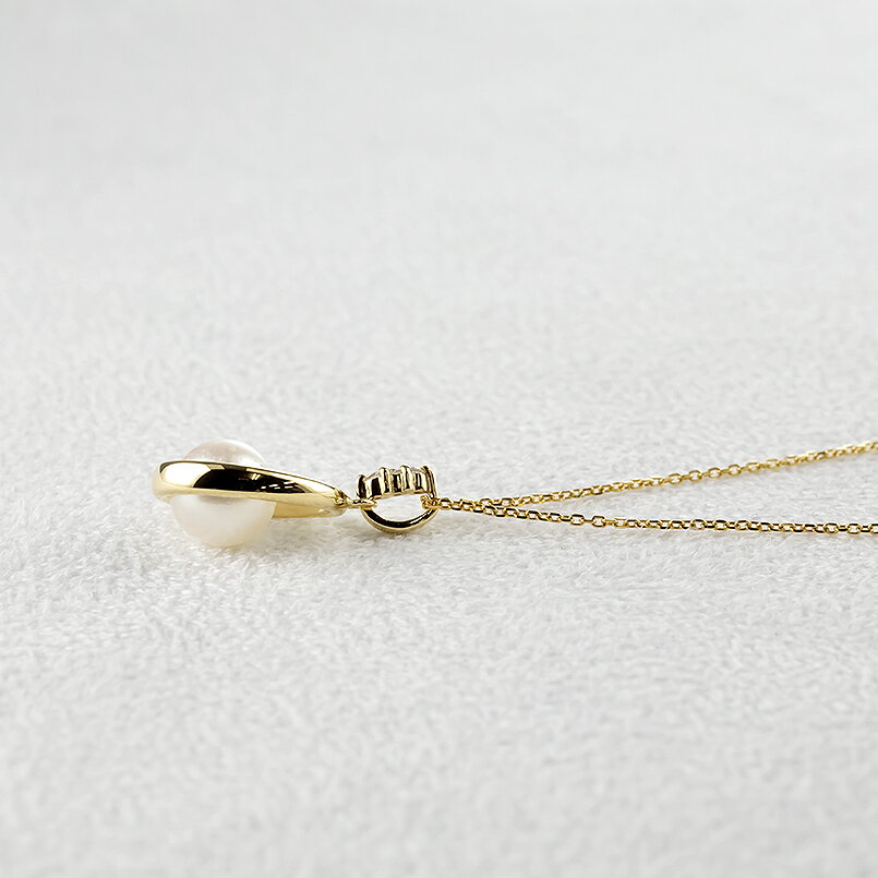 【ふるさと納税】18金 ネックレス レディース あこや真珠 パール ペンダントトップ 18k ダイヤモンド ゴールド イエローゴールドk18 ダイヤ 真珠 ジュエリー 人気 シンプル フォーマル 240509400y SWAA322 サムネイル2